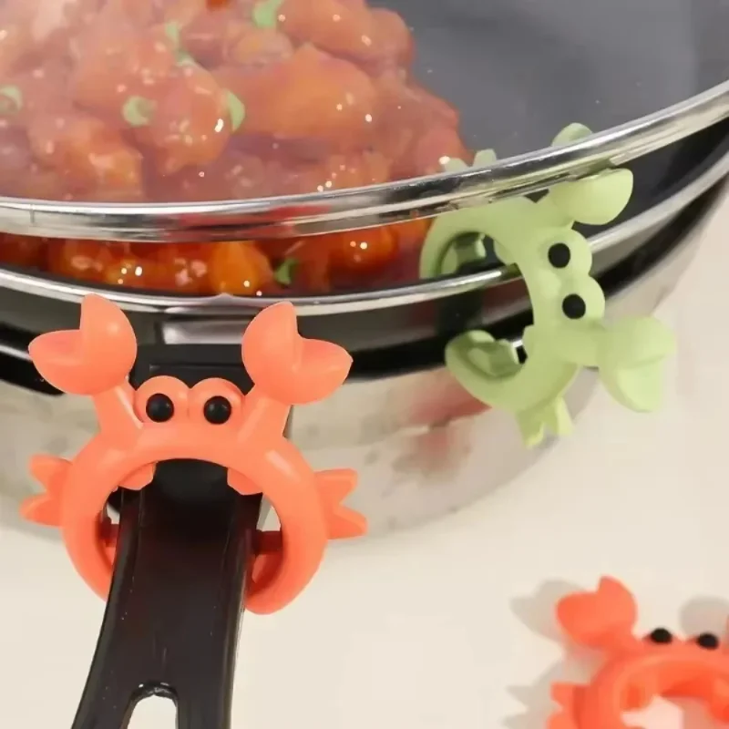 Zestaw Silikonowych Uchwytów na Łyżki w Kształcie Kraba, Odporny na Ciepło 🦀