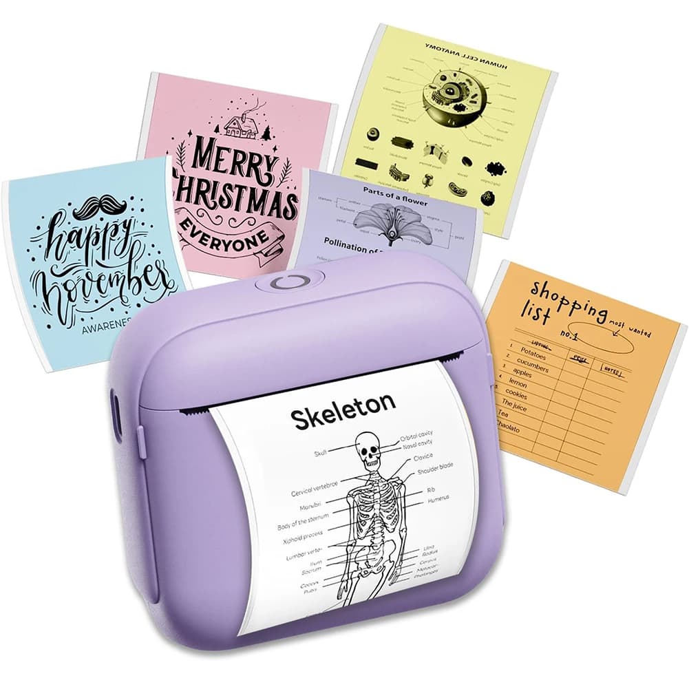 Przenośna Drukarka Fotograficzna Bez Tuszu z Bluetooth i Rolką Papieru - Idealny Prezent na Urodziny Dziecka 🎁