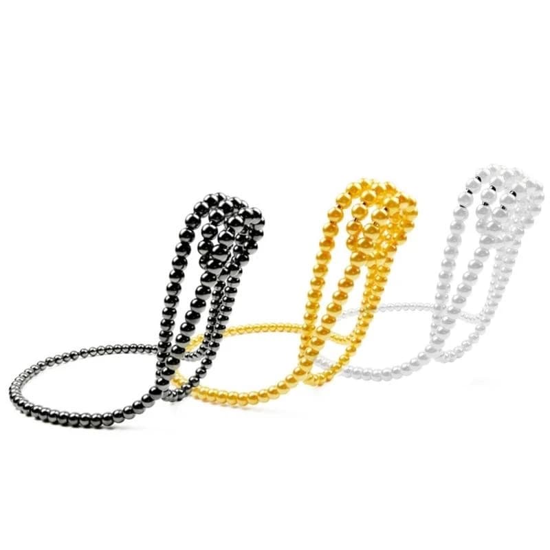 Kreatywny Stojak na Wino z Perłowym Naszyjnikiem - Nowość 🍷