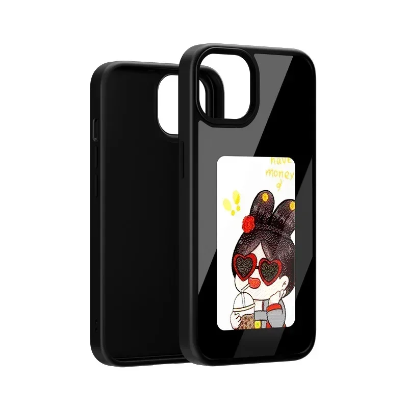 Eleganckie Etui z E-ink Ekranem i NFC dla iPhone, Anime Girl 📱